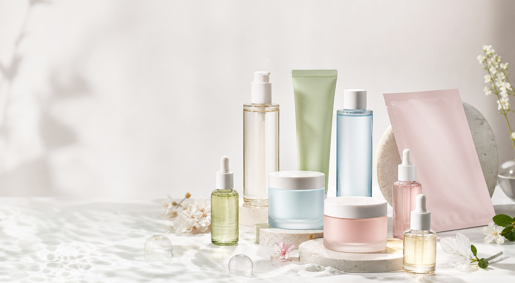 KSkin Korean skincare bottles and jars